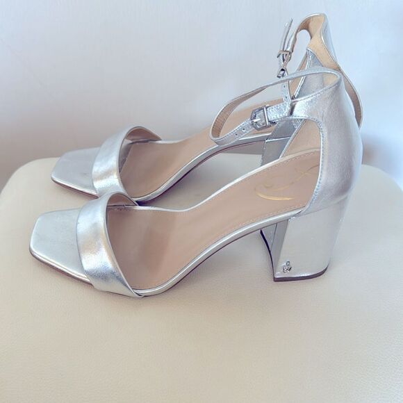 Daniella Leather Ankle Strap Square Toe Dress Sandals - Picture 4 of 4